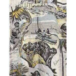 Statement rare Hawaiian tropical island Retro boho cruise Washable Silk Shirt XL